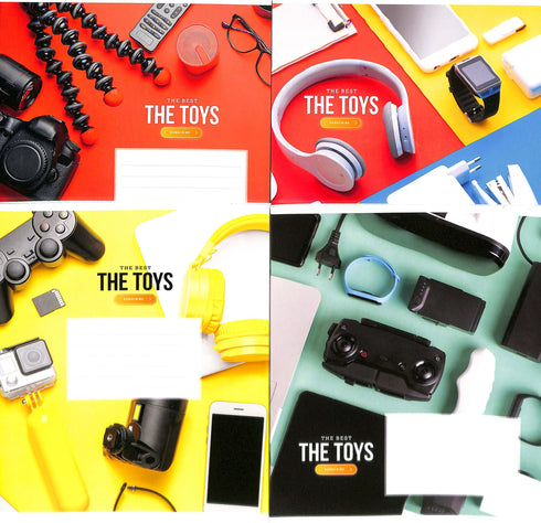 Cahier à carreaux 18 feuillets / motifs variés sur la couverture /