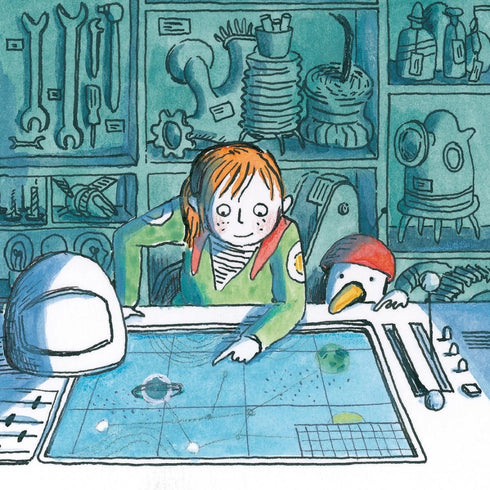 L'astronaute Fabi collecte des débris spatiaux.