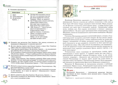 Littérature ukrainienne (6e classe)