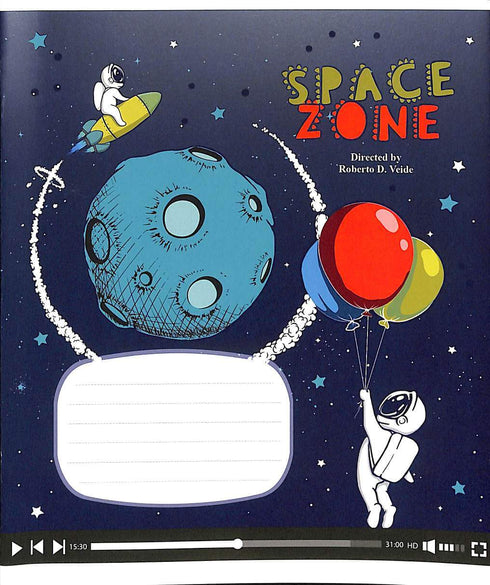 Notebook in a spiral line - 12 sheets. (with various designs on the cover)