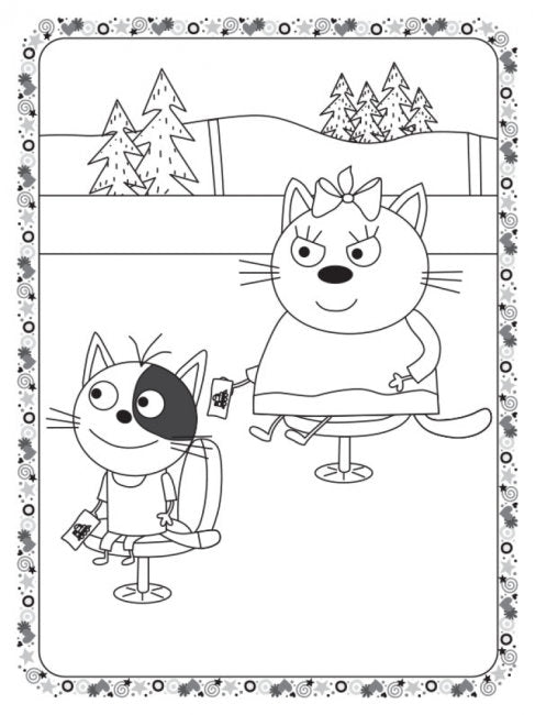 Три коти. Кольоровий штрих. Залізниця